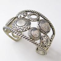 Sterling Silver Concho Cuff Bracelet - Mike Thompson Native American Jewelry