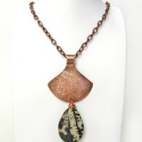 Paintbrush Jasper Copper Necklace - Earthy Natural Stone Jewelry