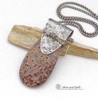 Poppy Jasper Sterling Silver Necklace - Unique Natural Stone Jewelry