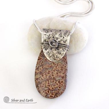 Poppy Jasper Sterling Silver Necklace - One of a Kind Natural Stone Jewelry